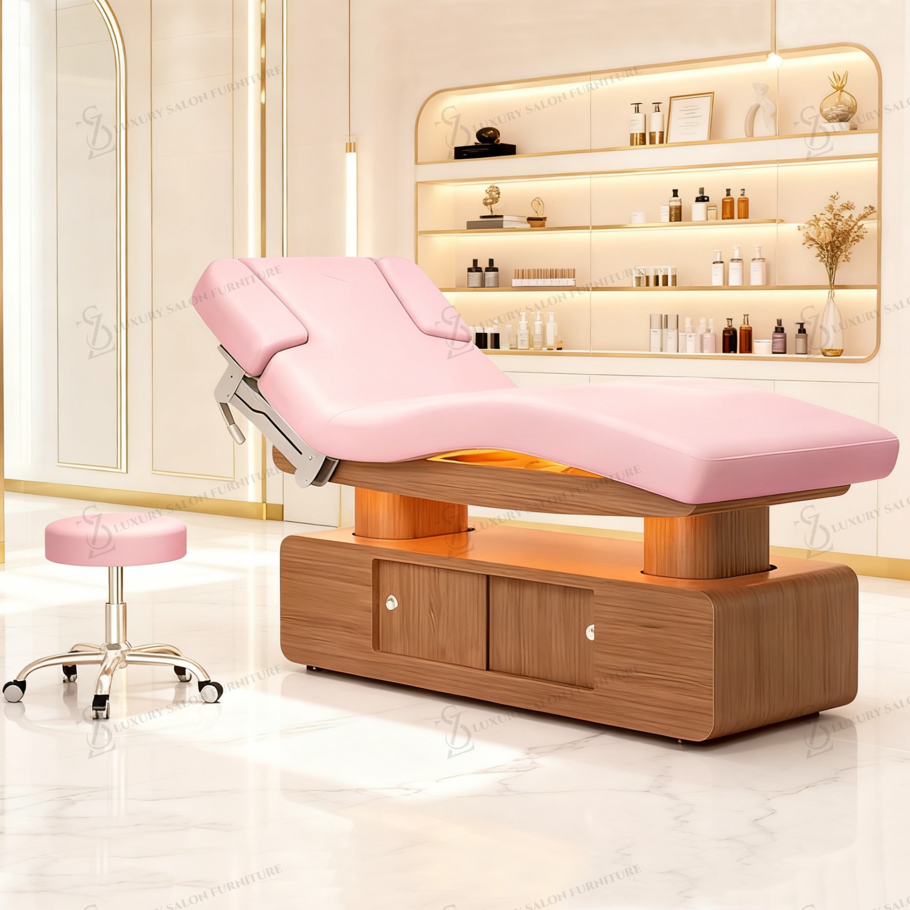 Spa Wellness Beauty - Lit de beauté rose de luxe