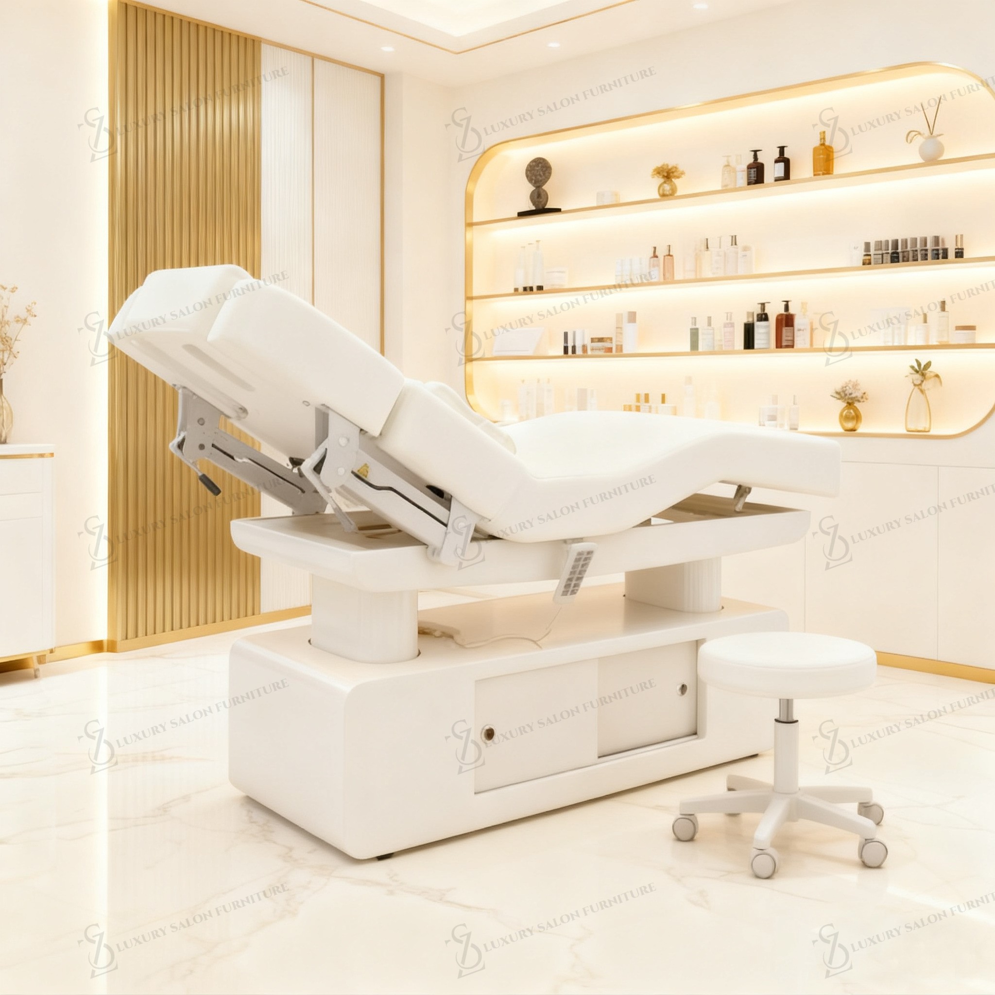 Lit de beauté rose de luxe à 3 - Spa Wellness Beauty avis et prix